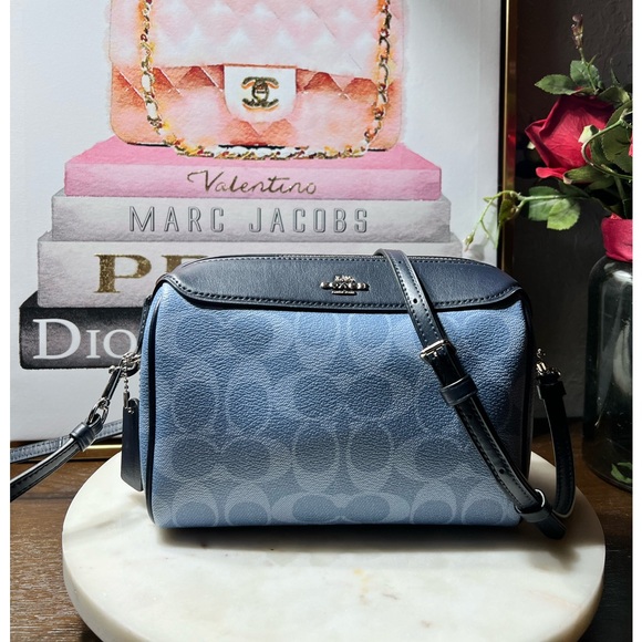 Coach mini Bennett denim canvas and leather beautiful crossbody bag NWOT - Picture 13 of 14